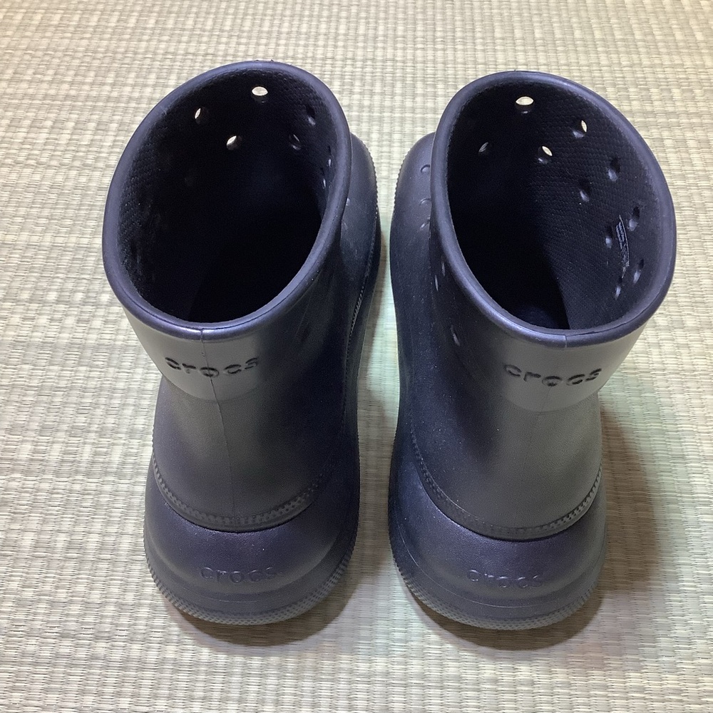 Crocs Black Crush Classic Platform Rain Boots Men’s 7 Women’s 9 - Picture 2 of 8